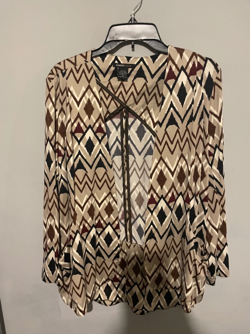 Robert Lewis women’s size medium, brown and cream zip up jacket